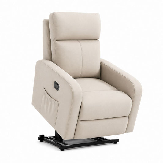 Poltrona Relax Alzapersona Elettrica Beige in Poliestere 85 x 95 x 105 cm