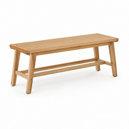Panca da giardino in legno massello di acacia naturale 120 x 35 x 45 cm