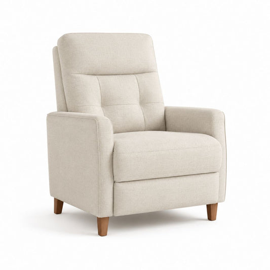 Poltrona da soggiorno beige in poliestere con schienale alto 83 x 90 x 105 cm